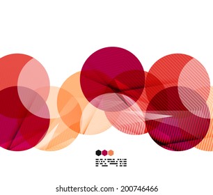 Bright red textured geometric shapes isolated on white - modern design template