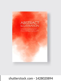 Bright red textures, abstract hand painted watercolor banner, greeting card or invitation templates, vector illustration.