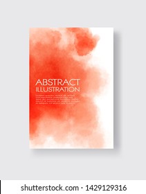 Bright red textures, abstract hand painted watercolor banner, greeting card or invitation templates, vector illustration.