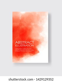 Bright red textures, abstract hand painted watercolor banner, greeting card or invitation templates, vector illustration.