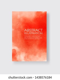 Bright red textures, abstract hand painted watercolor banner, greeting card or invitation templates, vector illustration.