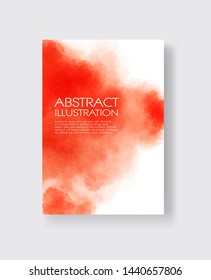Bright red textures, abstract hand painted watercolor banner, greeting card or invitation templates, vector illustration.
