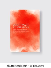 Bright red textures, abstract hand painted watercolor banner, greeting card or invitation templates, vector illustration.