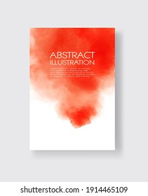 Bright red textures, abstract hand painted watercolor banner, greeting card or invitation templates, vector illustration.