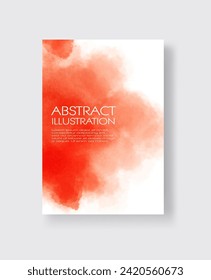 Bright red textures, abstract hand painted watercolor banner, greeting card or invitation templates, vector illustration.