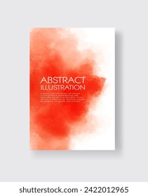 Bright red textures, abstract hand painted watercolor banner, greeting card or invitation templates, vector illustration.