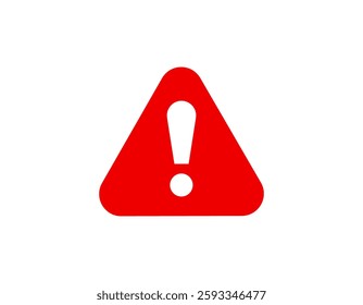 Bright red triangle featuring a bold exclamation mark, symbolizing caution and alert for safety.