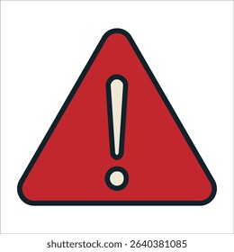 Bright red triangular caution sign features a central exclamation mark, indicating a warning or alert. Commonly used for safety notices in various environments.