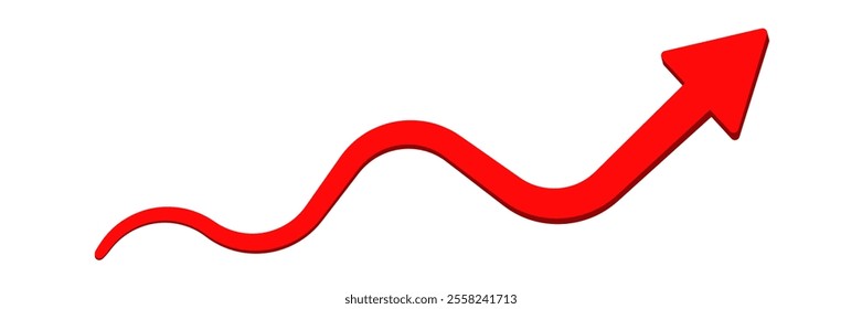 A bright red, wavy arrow indicates an upward direction, symbolizing growth or progress.