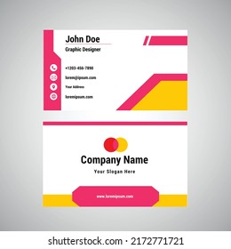 Bright Red  Yellow Abstract Visiting Card for Business