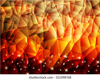 Bright red, yellow polygon abstract background.Vector EPS 10 illustration.
