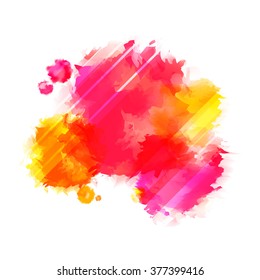 Bright Red and Yellow Vector Paint Splashes. Indian Holi Festival Background. 
