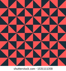 Bright red-black tiles of a triangular shape geometric seamless pattern in the correct order with clear lines