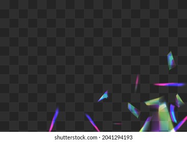 Bright Refraction Vector Transparent Background. Holo Blur Isolated Pattern. Iridescent Flare Glamour Poster. Color Overlay Sparkle Branch.