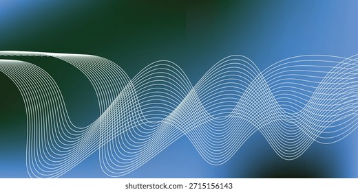 Un fondo azul brillante y relajante y azul claro, con un énfasis en las líneas curvas y líneas finas que se mueven en curvas simples y líneas Horizontales.