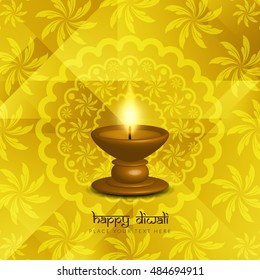Bright religious Happy Diwali vector background design