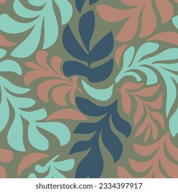 Bright Repeated Nature Vintage Jungle Artwork Art. Light Camouflage Floral Decorative Garden Invitation Design. Colorful Seamless Classic Flora Leaves Pattern.