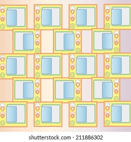 bright repeating pattern of geometric figures