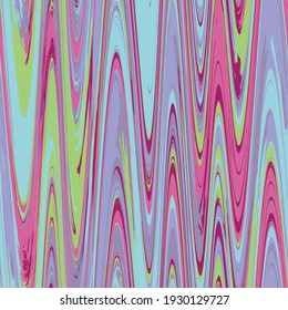 Bright retro boho ikat seamless background pattern. Spring summer painted zig zag effect. Modern happy decorative backdrop. Artistic mottled textile style. Inky melange dyed color blur fashion swatch