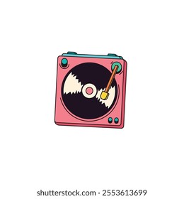 Bright Retro CD Player Vector Illustration