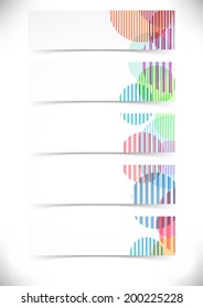 Bright retro circles cards templates set. Vector illustration