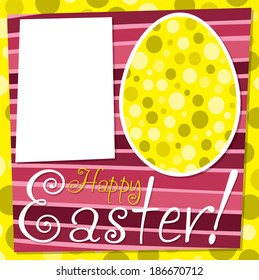 Bright retro Happy Easter card in vector format.