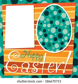 Bright retro Happy Easter card in vector format.