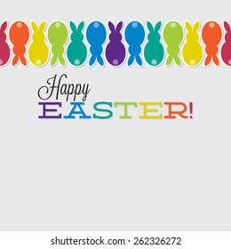 Bright retro Happy Easter card in vector format.