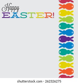 Bright retro Happy Easter card in vector format.