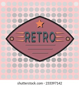 bright retro label on abstract background