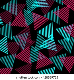 Bright Retro Triangle Pattern - Vector Illustration