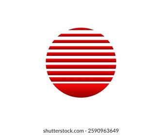 A bright, retro-style sun circle featuring a geometric design, inspired by the vibrant aesthetics of the eighties and nineties.