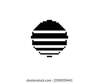 A bright, retro-styled sun circle inspired by the eighties. features a geometric design for nostalgic appeal.