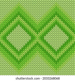 Bright rhombus argyle knit texture geometric vector seamless. Plaid knitwear fabric print. Fashionable seamless knitted pattern. Christmas spirit backdrop.
