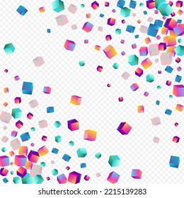 Bright Rhombus Vector Transparent Background. Gradient Structure Brick Template. Shiny Polygon Paper. Rainbow Element Metal Pattern.