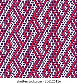 Bright rhythmic textured endless pattern, vertical continuous intertwine textile, geometric motif background with splicing ornament.