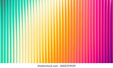 Bright ribbed fractal glass texture with summer hues blend in mesmerizing gradient. Vibrant dreamy summer gradient artwork with fresh glowing colors and dynamic tropical vibes. Vector illustration
