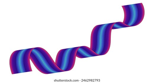 Bright ribbon made of stripes design element. Vector illustration