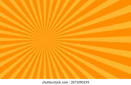 bright and rich background in pop art style. Yellow grunge sunbeam background. Sun rays abstract wallpaper. Vector illustration