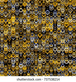 Bright rings on dark backdrop. Seamless texture. Abstract vector background for web page, banners, fabric, home decor, wrapping 