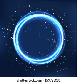 Bright rings on dark sky. Vector illustration.