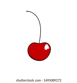 Bright ripe cherry. Vector illustration