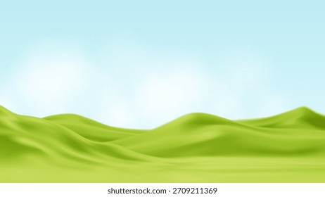Bright rolling hills under a clear blue sky, perfect for nature, travel, and outdoor themes; vector illustration background.