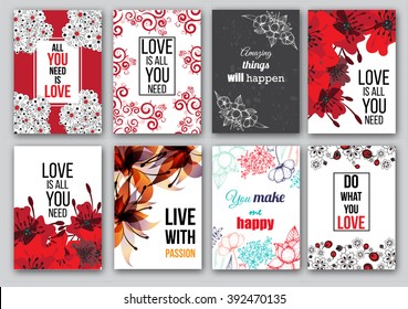 Bright romantic background in vector. Delightful card in modern style. Adorable romantic card, heart made of flowers