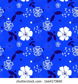 Bright and romantic blooming seamless pattern