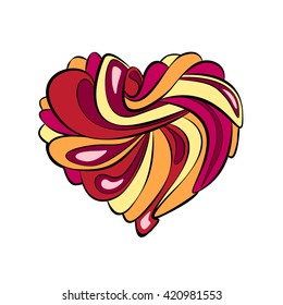 Bright romantic heart. Vector Love Heart