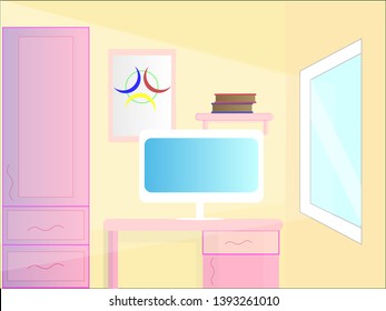 Bright room design for girls