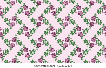 Bright rose flower, seamless floral pattern background.