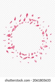 Bright Rose Vector Transparent Background. Cherry Soft Congratulation. Leaf Nature Poster. Apple Spring Design. Light Lotus Air Backdrop.