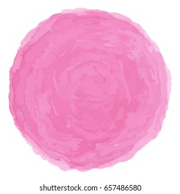 Bright rose watercolor painted vector stain isolated on white background